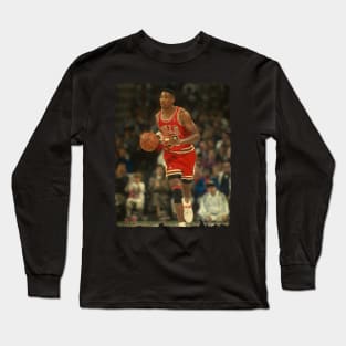 Scottie Pippen - Vintage Design Of Basketball Long Sleeve T-Shirt